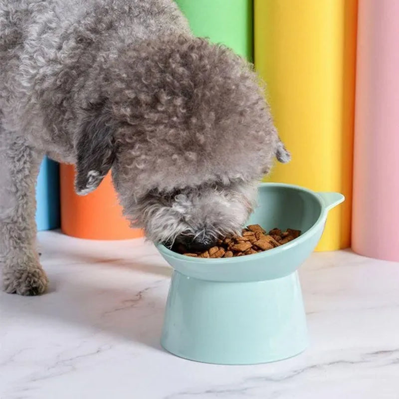 JJYY 1PC Pet Bowl High Base Feeding Cat Dog Bowl Protect Pet Spine Oblique Feeding Bowl Drinking Water Bowl Stonego Pet Supplies - Not include Food