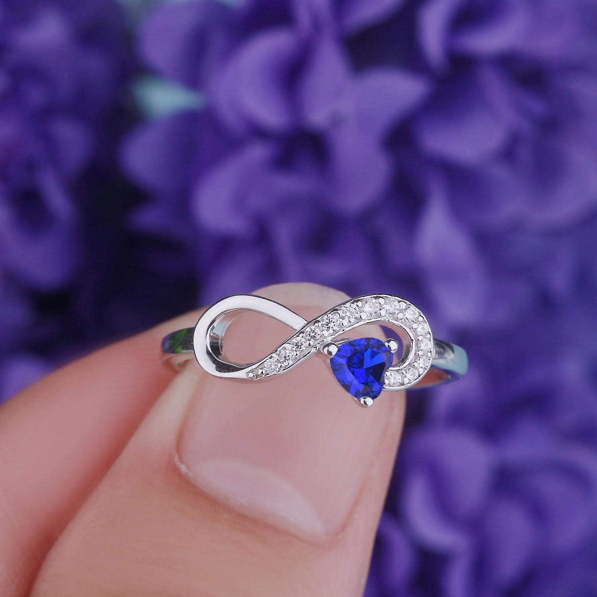 Infinity Heart Promise Rings for Her Sterling Silver Friendship Ring