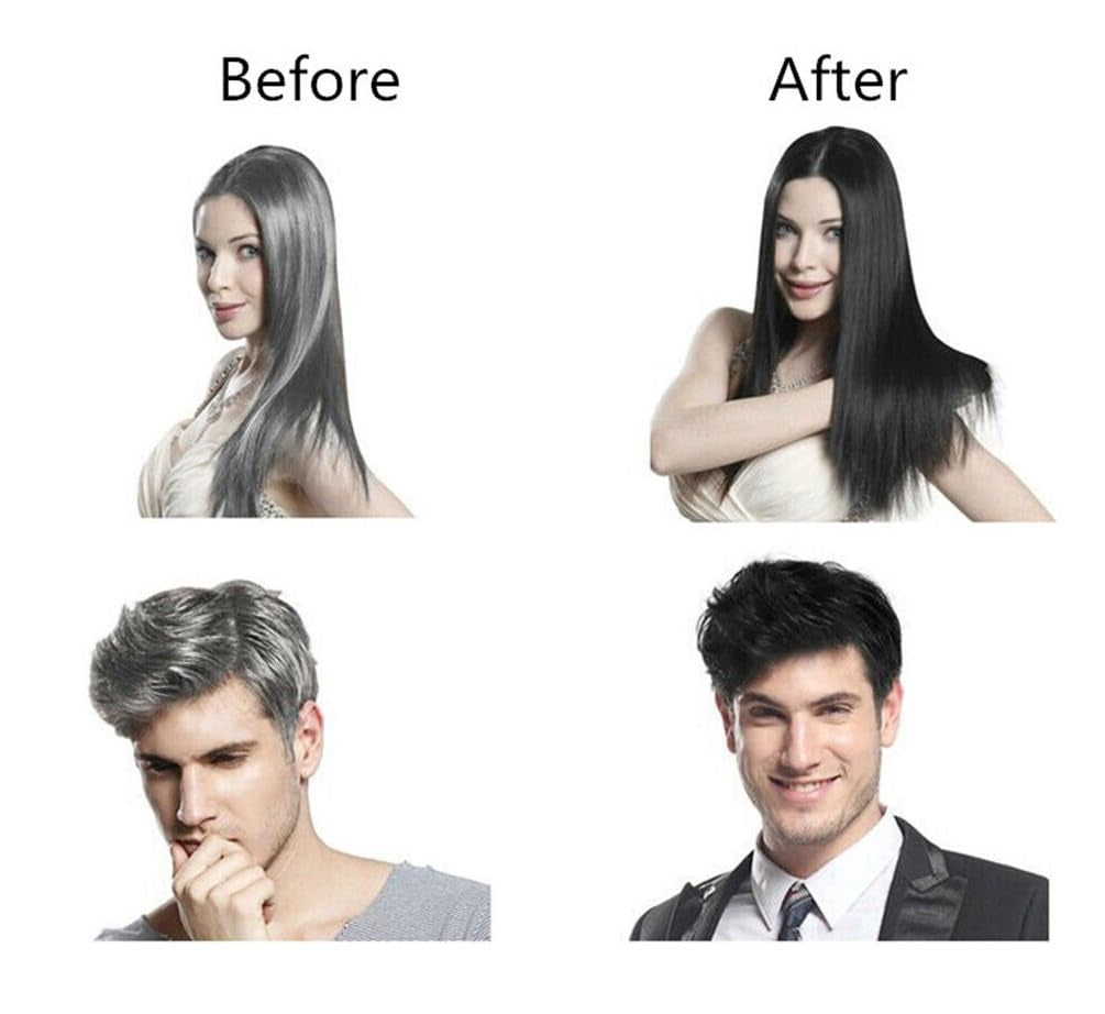 10 PCS  Black Hair Shampoo Instant Hair Dye for Men Women Black Color - Simple to Use - Hair Dye Permanent - Last 30 Days - Natural Ingredients, Black Hair Dye Shampoo Great Choice for Woman&Man