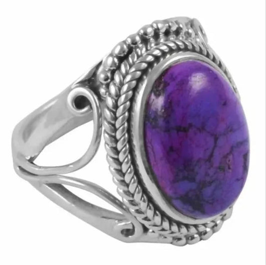 Trendy Silver Color Pattern Carved Classic Purple Zircon Women'S Ring Bridal Wedding Anniversary Christmas Gift Beach Party Jewelry Size 5-11 Bague Femme
