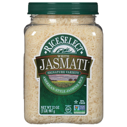 Jasmati Rice, Long-Grain Jasmine Rice, Premium Gluten Free Rice, Non-Gmo, 32 Ounce Jar