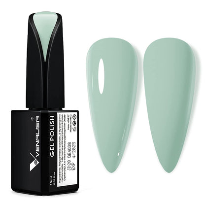 VENALISA 15ml Gel Nail Polish, Pure White Color Soak Off UV LED Nail Gel Polish Nail Art Starter Manicure Salon DIY at Home, 0.53 OZ
