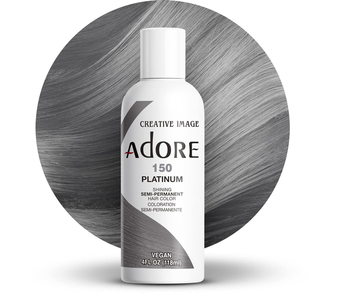 Semi Permanent Hair Color - Vegan and Cruelty-Free Silver Hair Dye - 4 Fl Oz - 150 Platinum (Pack of 1)