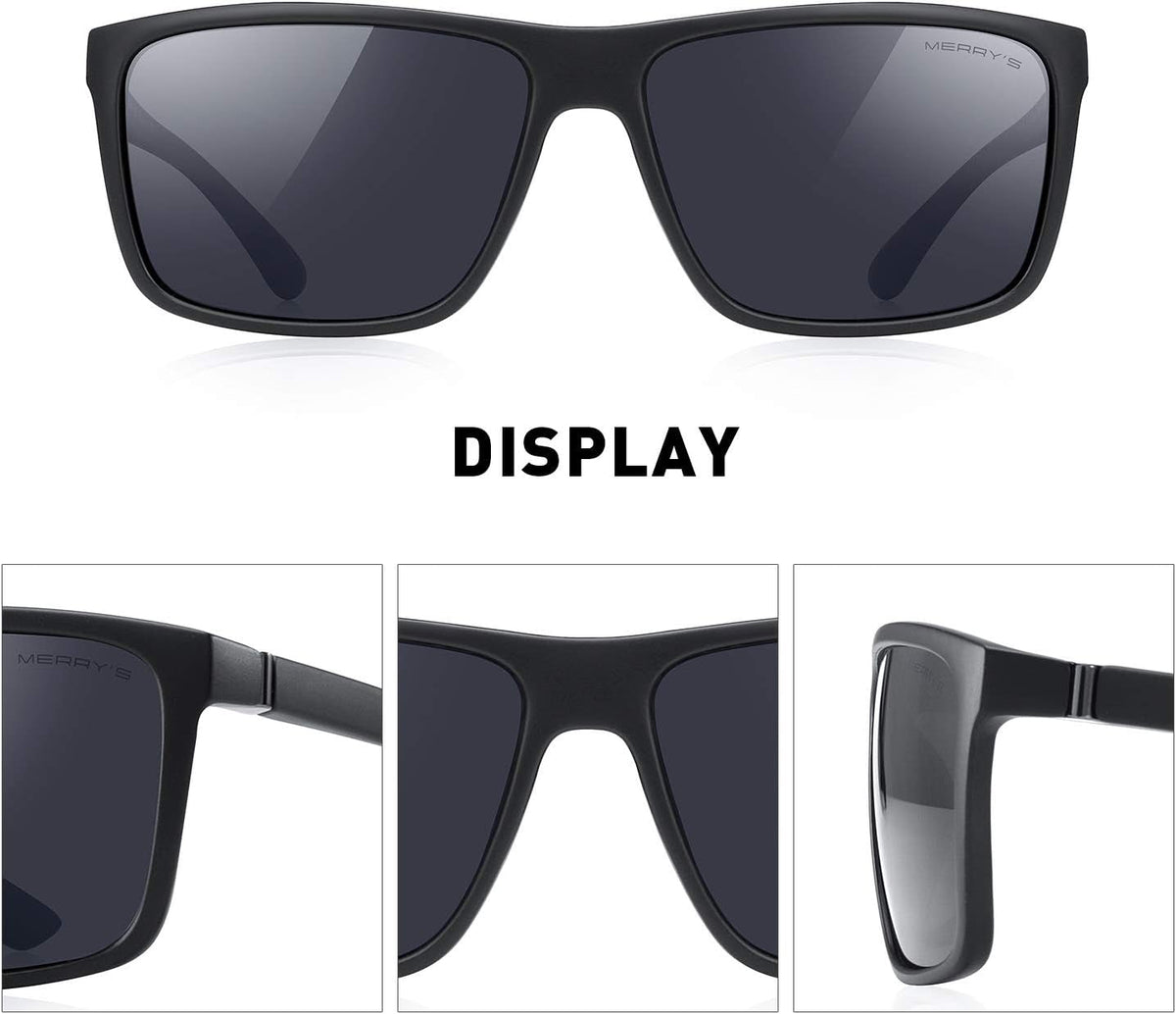 Rectangular Polarized Sports Sunglasses for Men Women Cycling Driving Fishing UV400 Protection S8225