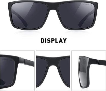 Rectangular Polarized Sports Sunglasses for Men Women Cycling Driving Fishing UV400 Protection S8225