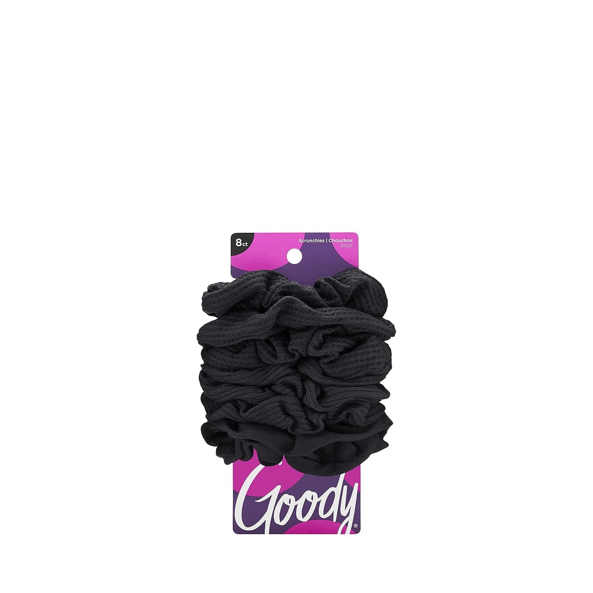 Ouchless Scrunchie, Black, 8 Count (Pack of 1)