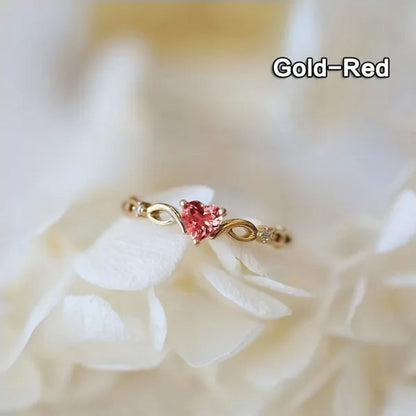 New Yellow Gold/White Gold Plated Engagement Wedding Ring Jewelry Skyblue Heart Shaped Sapphire Diamond Gemstone Rings for Women