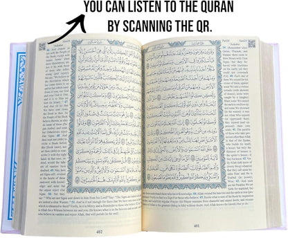 The Holy Quran:English Translation of the Noble Qur'An English Translate Thermo Leather Covered Quran| Quran Size:9.4*6.7 İnch/24*17Cm Great Ramadan Gifts for Muslim Men,Women,Child(White,Quran)