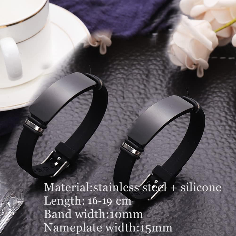 Ayatul Kursi Quran Calligraphy Allah God Amulet Silicone Bracelet, Arabic Verse Protection Bangle Wristband Religious Muslim Islamic Faith Jewelry, Adjustable, Black (Fw-Hnc-0100-Quran)