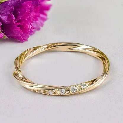 Fashion Jewelry for Women Gold Color Wedding Ring Female Engagement Party Gift Zircon Rings