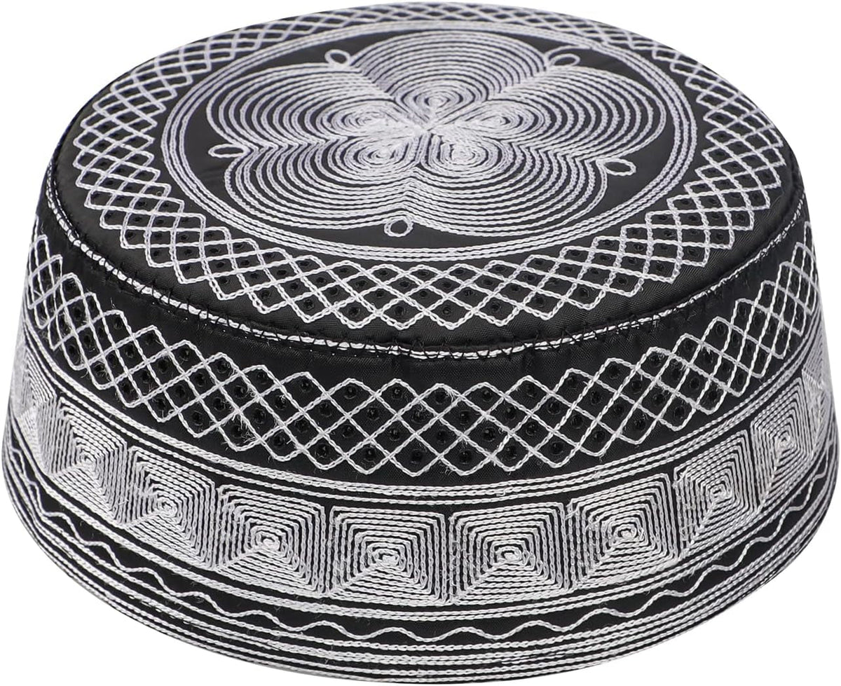 Muslim Prayer Kufi Hat for Men Boys Islamic Beanie Skull Cap Prayer Headwear Embroidery Kofia Topi Sun Hat Ramadan Eid Gift