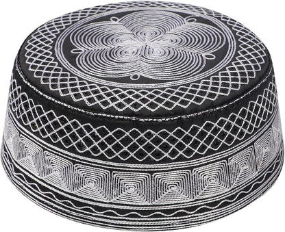 Muslim Prayer Kufi Hat for Men Boys Islamic Beanie Skull Cap Prayer Headwear Embroidery Kofia Topi Sun Hat Ramadan Eid Gift