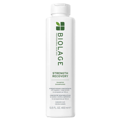 Biolage Strength Recovery Shampoo - Reduces Breakage & Detangles, for Damaged Hair, with Olive Squalane & Vegan Proteins, Paraben & Mineral Oil-Free, Packaging May Vary