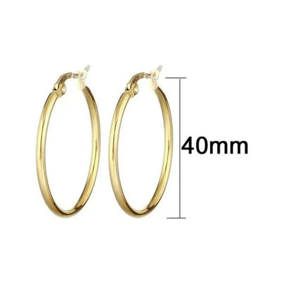 【 Hoop Earrings】 Pendant Women'S Fashion Silver Plated Earrings Stainless Steel Gold Color Jewelry