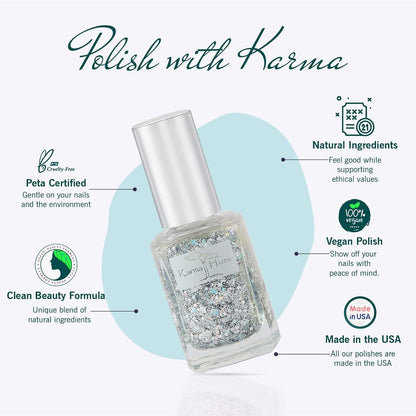 Natural Nail Polish-Non-Toxic Nail Art, Vegan and Cruelty-Free Nail Paint (Glitter Bomb)