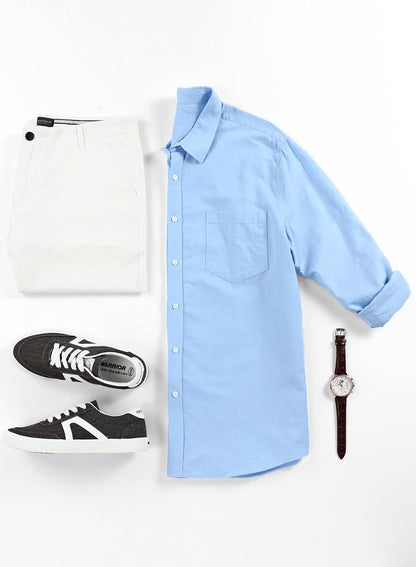Mens Cotton Linen Casual Stylish Button down Shirt Long Sleeve Dress Shirts