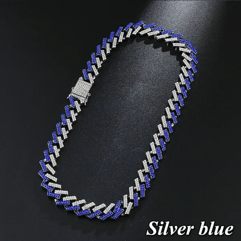 Iced Out Cuban Link Chain Necklace Chain Hip Hop Jewelry Choker Gold Silver Chain for Men Rapper Necklaces Bracelet 8-30 Inch