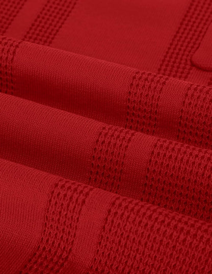 Men'S Knit Polo Shirts Short Sleeve Texture Lightweight Golf Shirts Sweater
