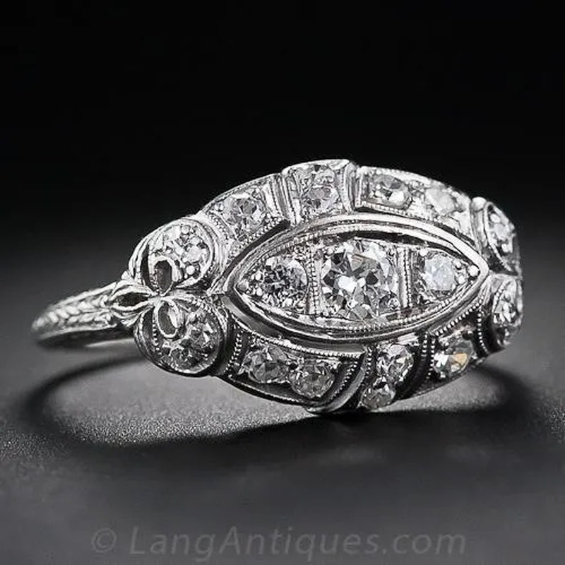 Womens Vintage Jewelry 925 Sterling Silver Ring Round Cut3.67CT Paved Diamond Antique Proposal Gift Rings Bridal Wedding Band Size 6-10