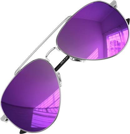Aviator Sunglasses for Men Women Polarized Driving Classic Shades - UV 400 Protection with Accessories 60MM