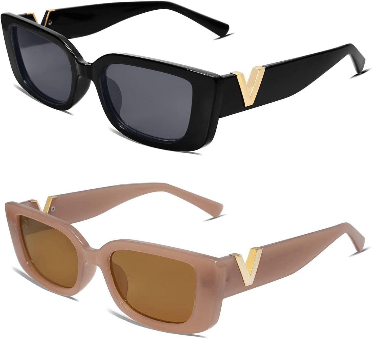 Rectangle Sunglasses for Women 90s Retro Trendy Y2K Classical Vintage Square Shades AR82037