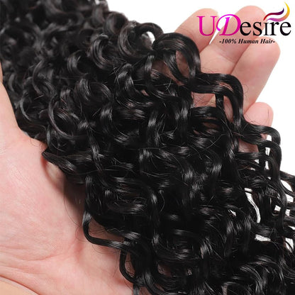 10A Brazilian Water Wave Human Hair Bundle 1 Bundle 100G 20Inch Water Wave Hair Extensions Curly Wave Bundles 1B# Color Brazilian Water Wave Human Hair Weave