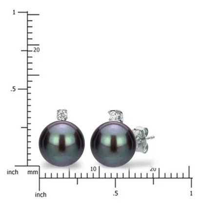 7-7.5MM Freshwater Pearl and Diamond Pendant and Earring Set