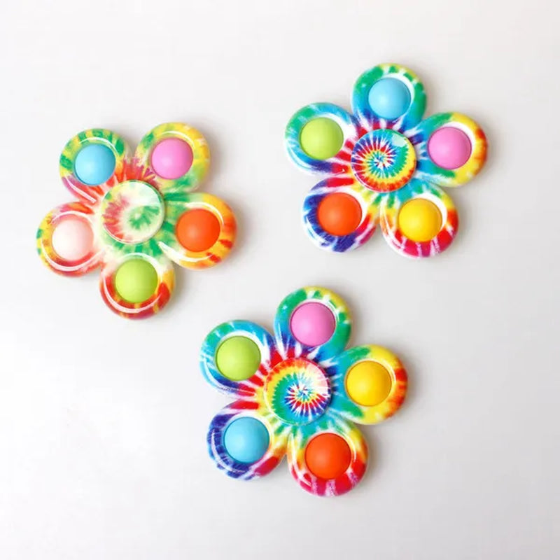 10Pcs / 5 / 2 / 1Pcs 2 In 1 Pop & Decompression Fidget Spinner , Gyro Spinner Spinning Top, Playability, Rotatable, Pressable, Decompress ADHD, Children's Toys, Decompression Toy,Fidget Toys Boutique Gifts