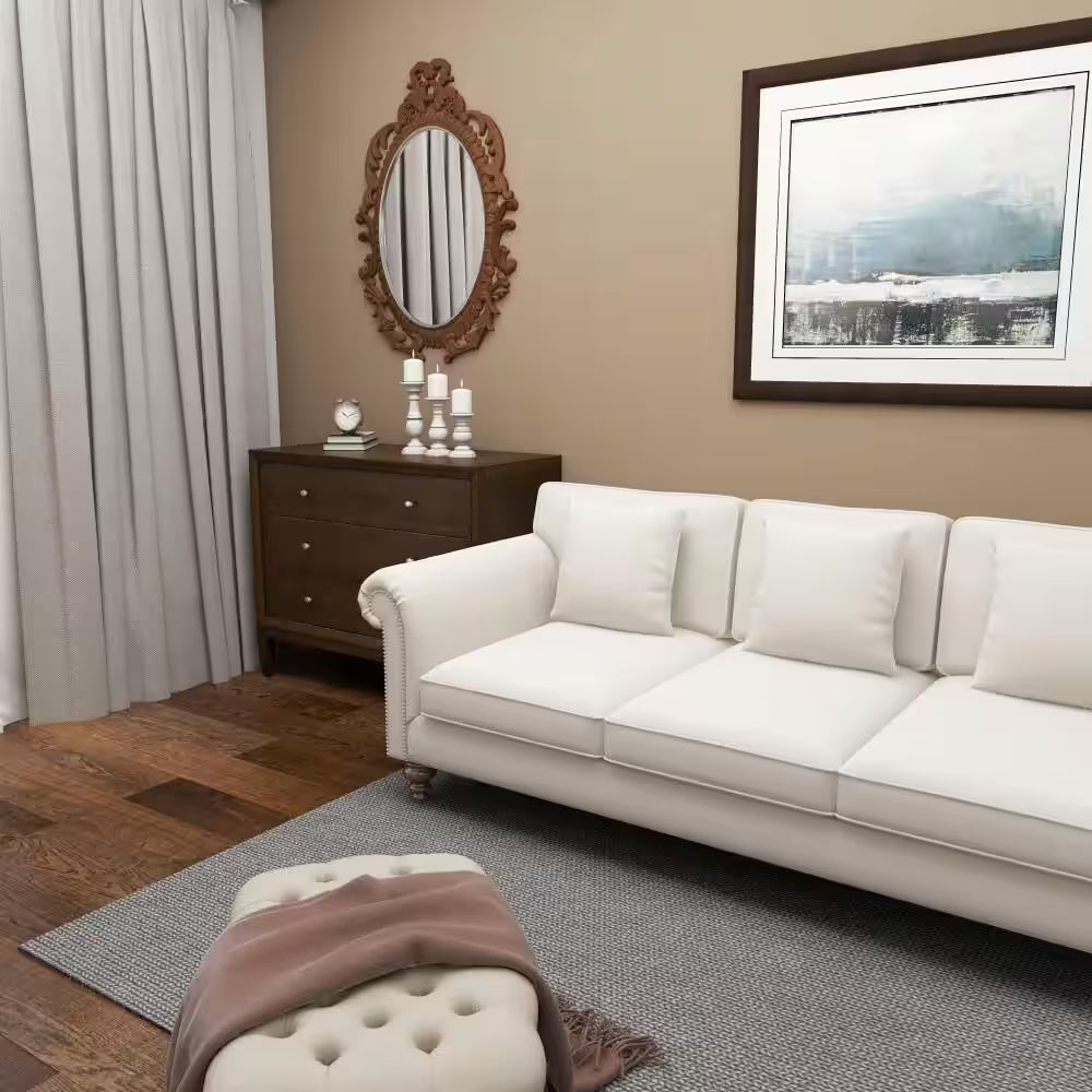 White Mango Wood Turned Style Pillar Candle Holder (Set of 3)