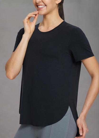 Women'S Short Sleeve Workout Shirts Tops Athletic Yoga Running Shirts Loose Fit with Side Slits Quick Dry T-Shirts