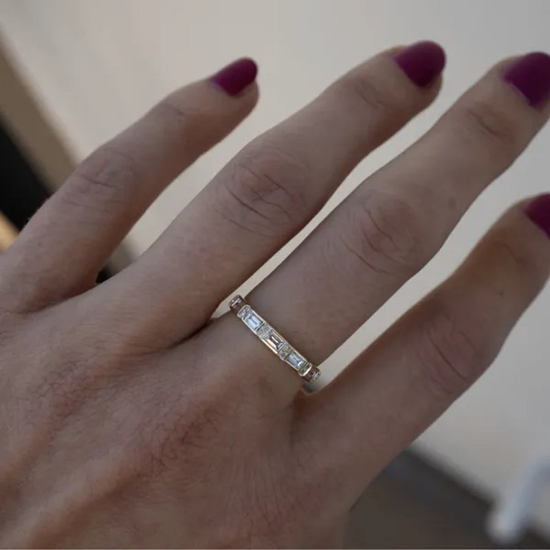 3PCS/Set Exquisite Champagne Zircon Engagement Rings Beautiful Women Fashion Luxury Accessories Anniversary Gift Birthday Party Bridal Wedding High Jewelry Set Size US4-11