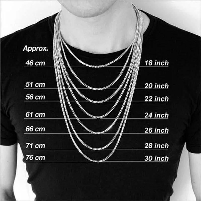European Fashion Luxury Exaggeration Men's and Women's Bright 925 Sterling Silver Sideways Chain Necklace Exquisite Cuban Necklace Size Includes 16-30 inches