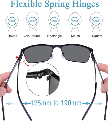 Metal Mens Sunglasses Polarized UV400 Protection for Driving Fishing Hiking Golf Everyday Use CA5225