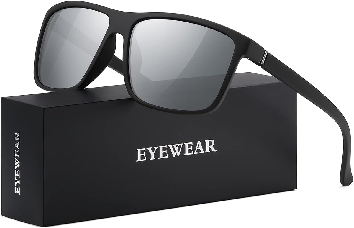 Sunglasses Men Polarized Sunglasses for Mens and Womens,Black Retro Sun Glasses Driving Fishing UV400 Protection