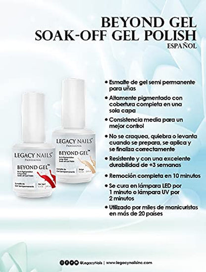 Professional Beyond Gel Soak-Off Nail Gel Polish Full Coverage Highly Pigmented Gel Nail Polish (BEYOND GEL - BEIGE 1/2 OZ)