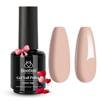 beetles Gel Nail Polish, 1Pcs 0.5Oz 15ml Sheer Pink Gel Polish,Light Nude Nail Gel Neutral Soak off Uv Led Lamp Needed Manicure for Home Salon Nail Art DIY, Spring Gel for Girls, 2024 New Trend