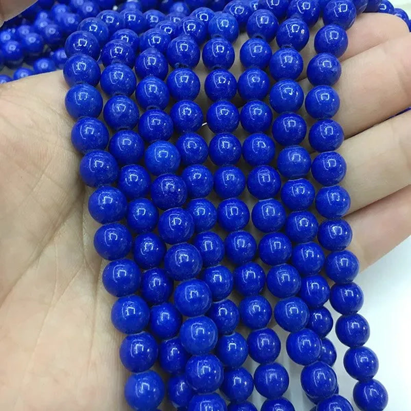 Blue Rock Lapis Lazuli Bead Stone Round 4-12mm Gemstone Loose Spacer DIY Jewelry