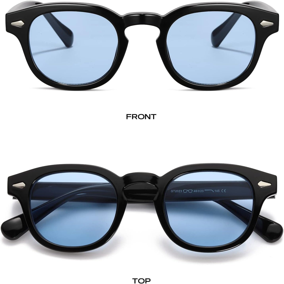 Unisex Vintage Retro round Style Tinted Sunglasses for Men Women Fashion Circle Sun Glasses 46Mm