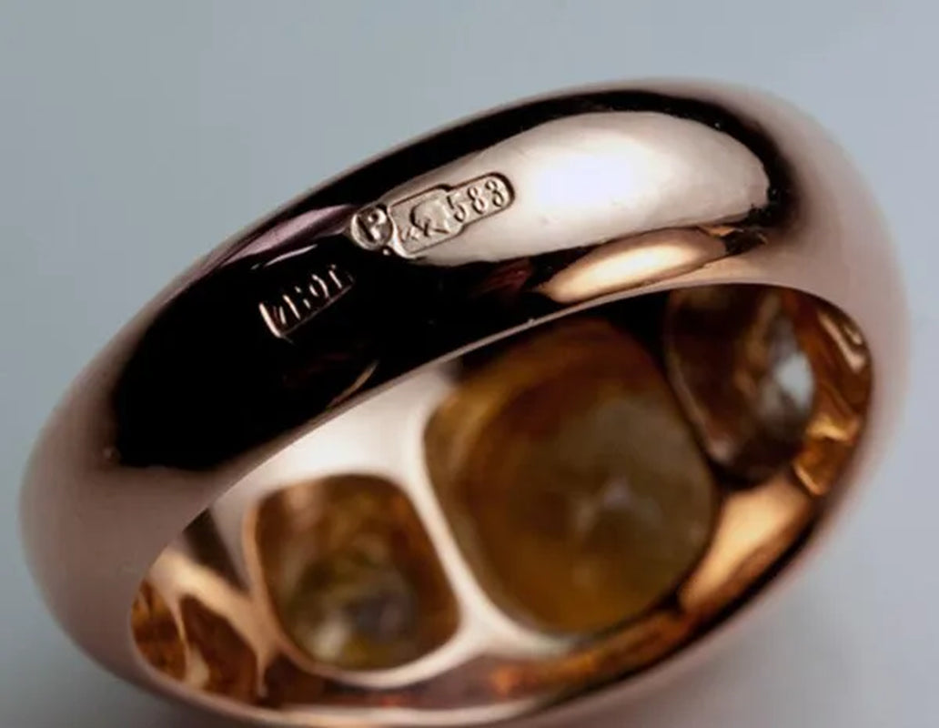 Vintage Women's Fashion Rose Gold Natural Citrine Diamond & White Sapphire Ring Anniversary Gift Engagement Bridal Wedding Jewelry Rings Size 5-10