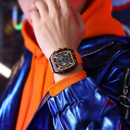 CURREN Mens Watch COOL Large Men's Classical Luxury Sports Design Watches Rubber Strap Waterproof Chronograph Date Quartz Relogios Masculino 8442