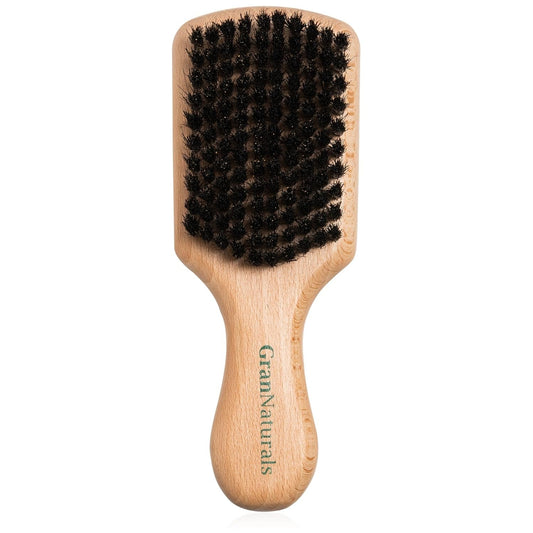 Soft Boar Bristle Slick Back Hair Brush - Hairbrush for Smoothing, Fades, Beards, 360 Waves to Style, Polish, & Lay down Hair to Create a Sleek Ponytail Bun Hairstyle for Women & Men