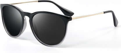 Polarized Sunglasses for Women Men - Trendy 2024 Vintage Classic Retro Round Mirrored Lens Designer Style