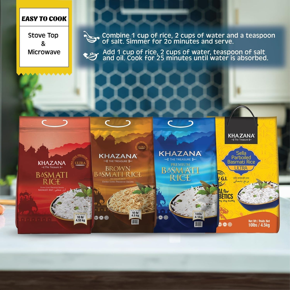 Authentic Brown Basmati Rice by  in 10 Lb Bag - Aromatic and Flavorful Indian Grain - Non-Gmo, Gluten Free, Kosher, Cholesterol Free
