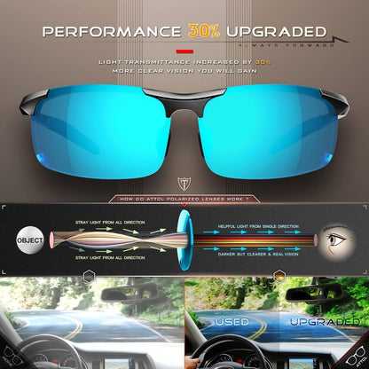 Men'S Fashion Driving Polarized Sunglasses for Men - Al-Mg Metal Ultralight Frame