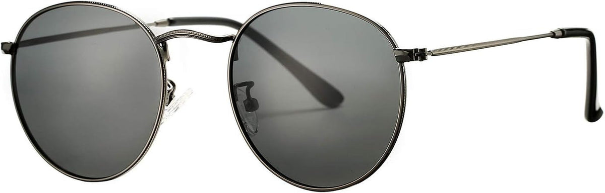Small Round Metal Polarized Sunglasses for Women Retro Designer Style