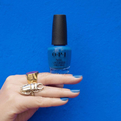 OPI Nail Lacquer, Mi Casa Es Blue Casa, Blue Nail Polish, Mexico City Collection, 0.5 fl oz