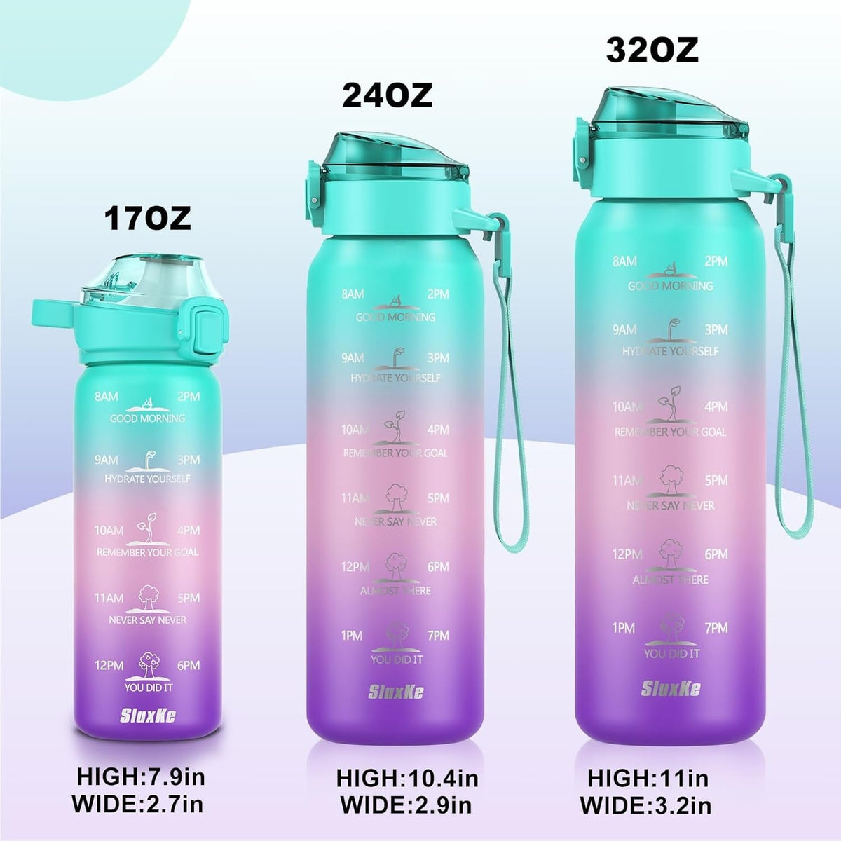 Insulated Water Bottle 32Oz with 2Lids,18/10 Stainless Steel 1000Ml Insulated Water Bottle Double Walled with Handle, Metal Canteen Keep Cold 48H Hot 24H for Men, Women & Kids