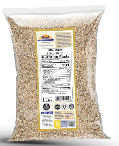 Rani Little Millet (Panicum Sumatrense) Whole Ancient Grain Seeds 28Oz (800G) ~ All Natural | Gluten Friendly | NON-GMO | Kosher | Vegan | Indian Origin | Kutki/Shavan/Saamai/Sama Kannada