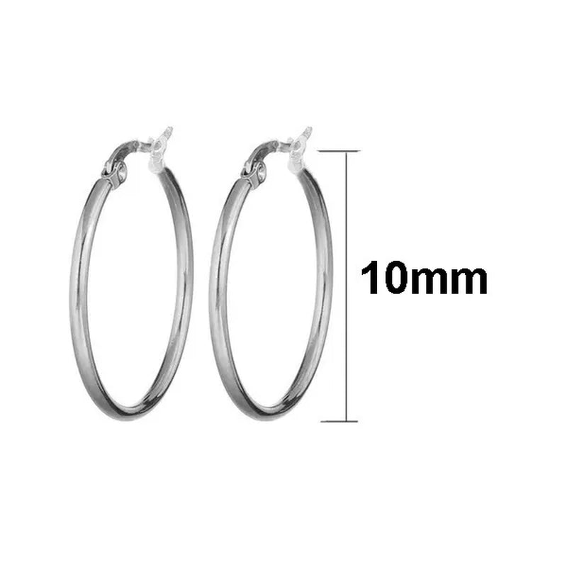 【 Hoop Earrings】 Pendant Women'S Fashion Silver Plated Earrings Stainless Steel Gold Color Jewelry