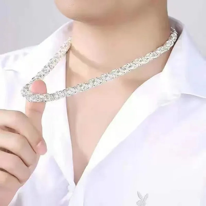 NEW! Exquisite Men Solid Heavy 925 Sterling Silver Domineering Dragon Head Silver Chain Necklace Jewelry